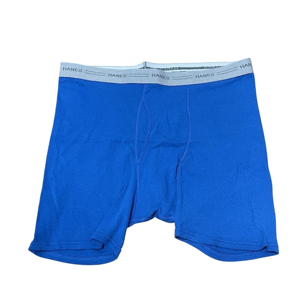 VTG Hanes Boxer Brief Comfort Flex Size Large Waist Gray Band Light Blue‎